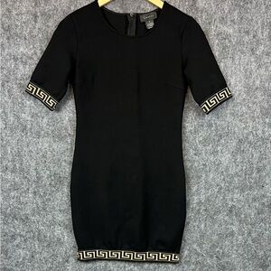 Gracia Black Mini Dress with Gold Trim Size Small